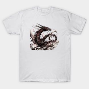 Japanese dragon painted in ink T-Shirt